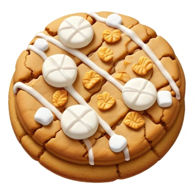 Big butterscotch cookie with cornflakes and marshmallow drizzle sticker