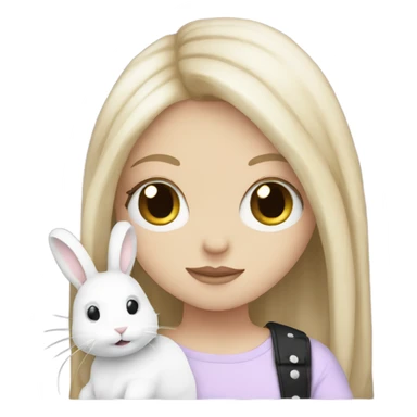 Emo white girl with bunny sticker