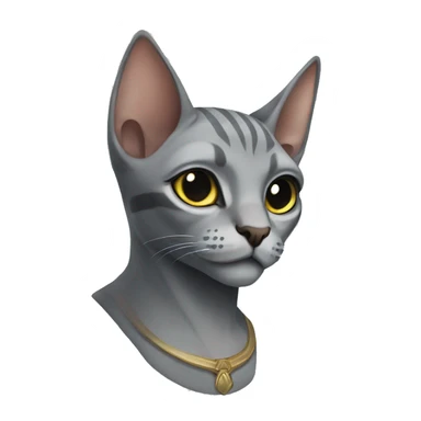 grey cat elf sphinx sticker
