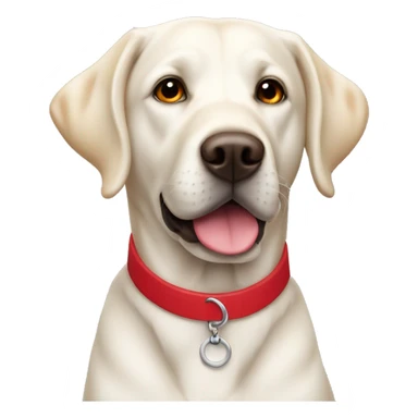 white labrador with red collar  sticker