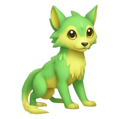 Cute cool green yellow animal hybrid Fakemon full body sticker