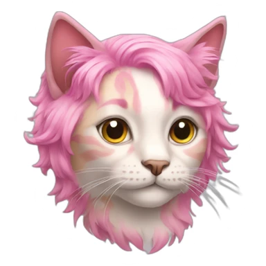 A cat with a pink hair  sticker