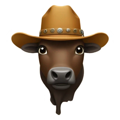 Buffalo wearing a cowboy hat sticker