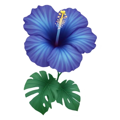 Blue hibiscus flower sticker