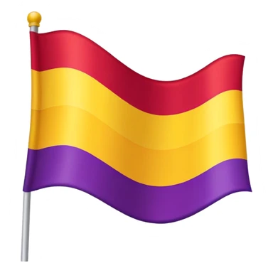 Flag with three horizontal bands - red, yellow, and violet sticker