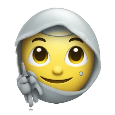 a robot with a sweet smile with a cleaning cloth in his hands sticker