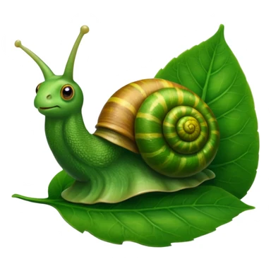 Snail with Long hair on leaf sticker
