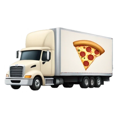 Semi-Truck with image of a slice of Pizza on the side sticker