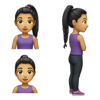 little girl with a ponytail sticker