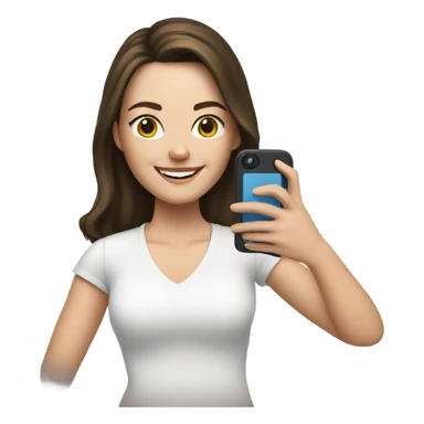 Brunette white Girl taking selfie with her phone sticker