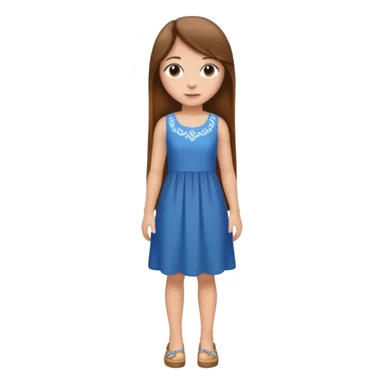 fille  brune en entier cheveux tres long et lisse sticker