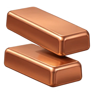 realistic copper ingot, metallic shine, simple and clear sticker