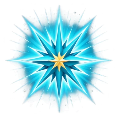 Glitter Cian Star Explosion sticker