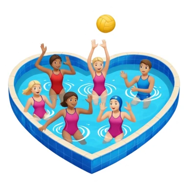 Natación  y voley en un corazón de color  sticker