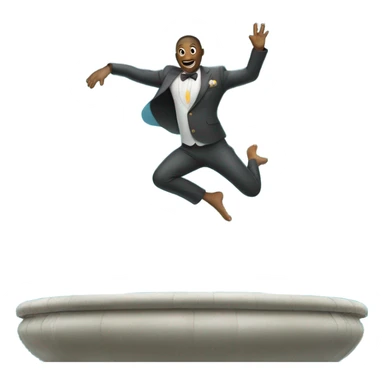 Man jumping in fountain wearing a dolphin suit sticker