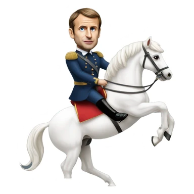 Emmanuel Macron on a white horse   sticker