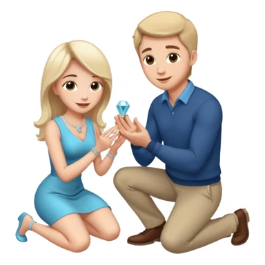 A man proposing to a woman sticker