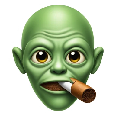 Face of alien with cigar in his mouth sticker