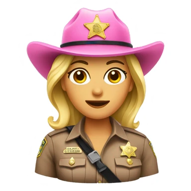 female sheriff pink  sticker