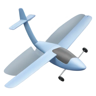 Glider with short thick wings, landing wheels and no t-tail sticker