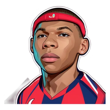 mbappe avec des oreilles de chat sticker