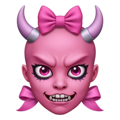 Demon with pink bow on sticker
