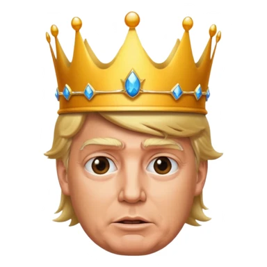 face of donald trump wearing a crown sticker