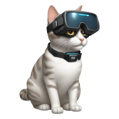 Cat wearing vr sticker
