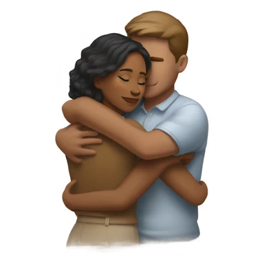 White male hugging brown woman sticker