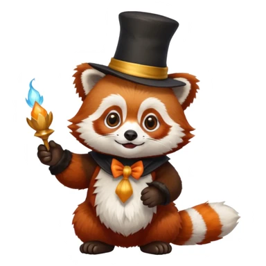 red panda with magicican hat sticker