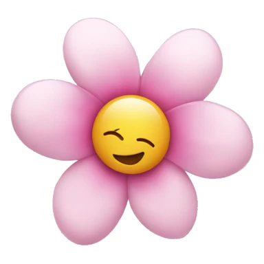 2d whit pink flower sticker