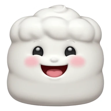 marshmallow with eyes closed, laughing hard sticker