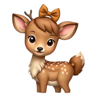 fawn with a bow sticker