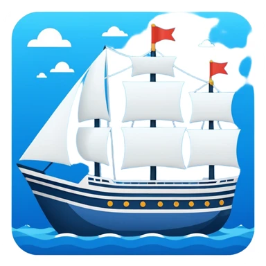 Flat design style ship sticker