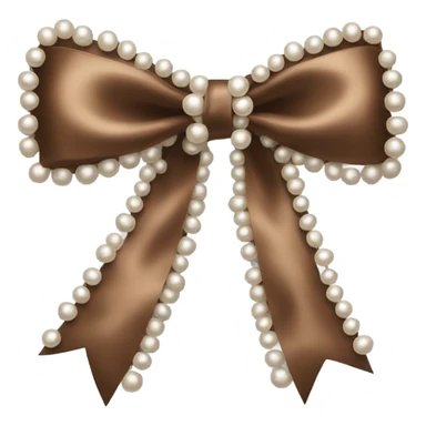 brown silk bow with pearls sticker