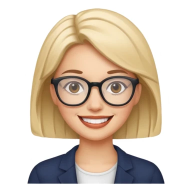 bold wearing glasess woman sticker