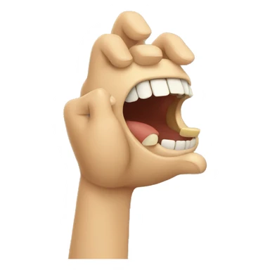 human biting his finger  sticker