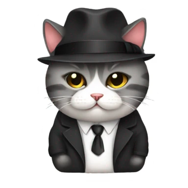 Mafia cute chubby cat sticker