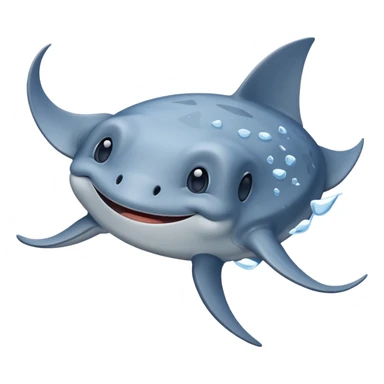 Smiling stingray playing in the ice sticker