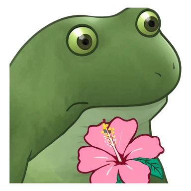 white and pink hibiscus  sticker