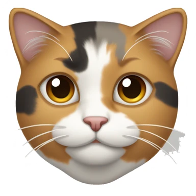 CALICO CAT WITH LIGHT GRAY LIGHT BROWN WHITE AND TAN FUR PATTERN  sticker