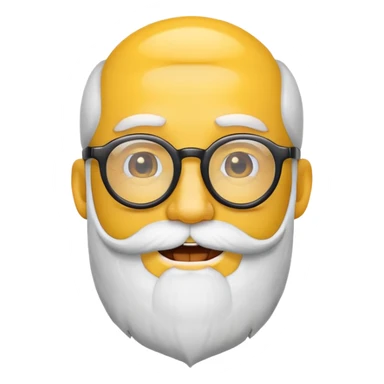 Yellow circle emoji with glasses and beard sticker