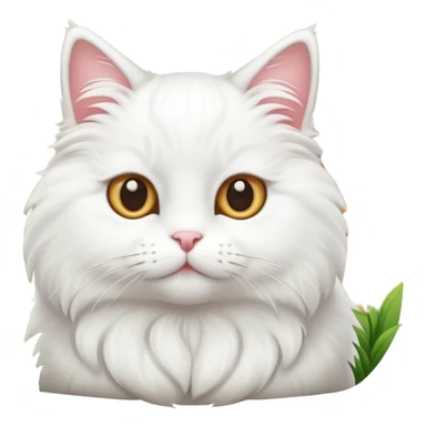 White rural cat with farm background sticker