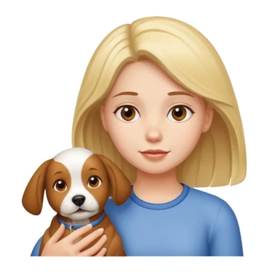 girl and her pet dog sticker