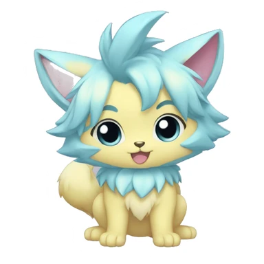 Anthro-Pastel-Fur-Sona-Chibi-Shiny-Fakémon full body sticker