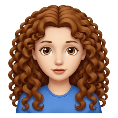 white woman with long curly brown hair sticker