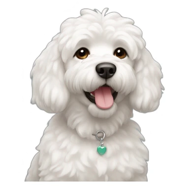CANICHE WHITE cute sticker