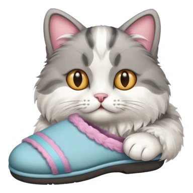 Cat with slipper in hand sticker