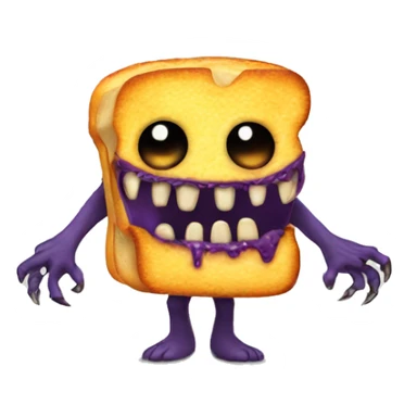 Monster with grilled cheese monster sticker