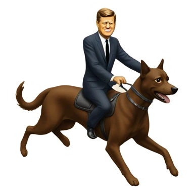 JFK riding a dog sticker